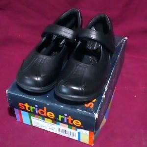 Girl's Stride Rite Genuine Black Leather Mary Jane School Shoes, Sz 9.5